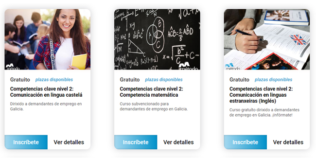 Competencias clave de nivel 2 para desempregados que se impartirán en Galicia.